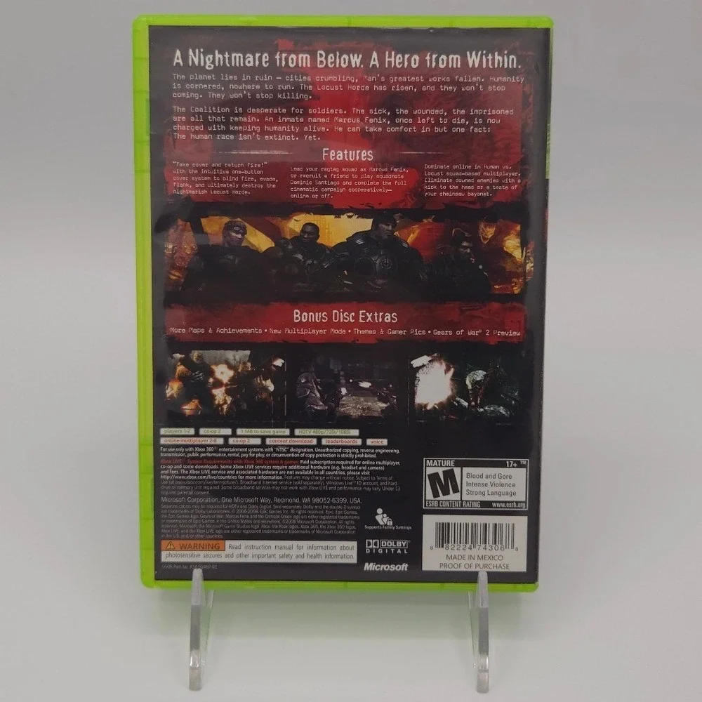 Gears of War - Bonus Edition - Microsoft Xbox 360 - CIB - Complete - Tested